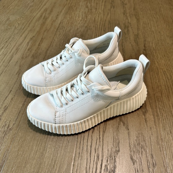 dolce vita Leather Platform Sneakers Size 7 White - Picture 3 of 9